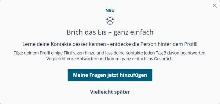 Hinweis Brich das Eis: Flirtfragen bei eDarling
