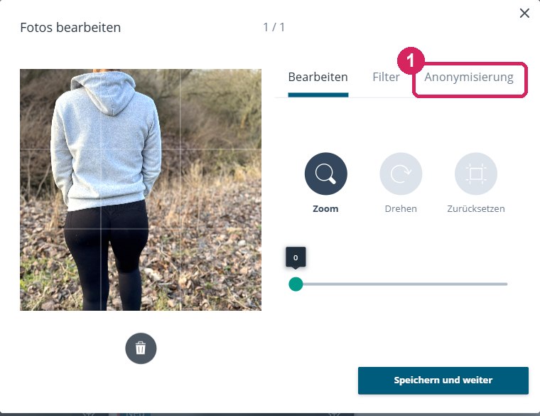 Foto bearbeiten bei eDarling mit dem Reiter Anonymisierung